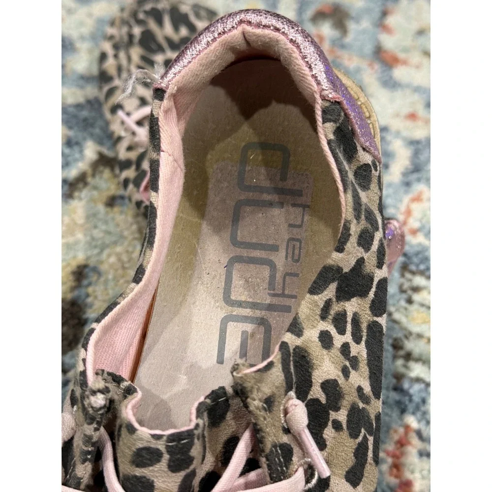 Hey Dude Wendy Shoes Girls Y3 Leopard Pink Animal Print Casual Boho